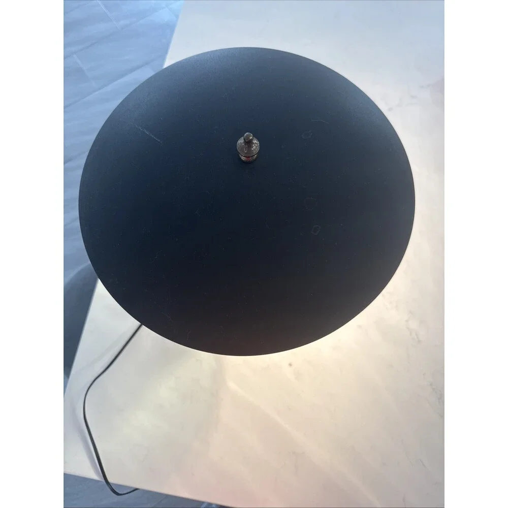 18” Vintage Atomic Flying Saucer Table Desk Lamp UFO Mushroom Black Metal '90s